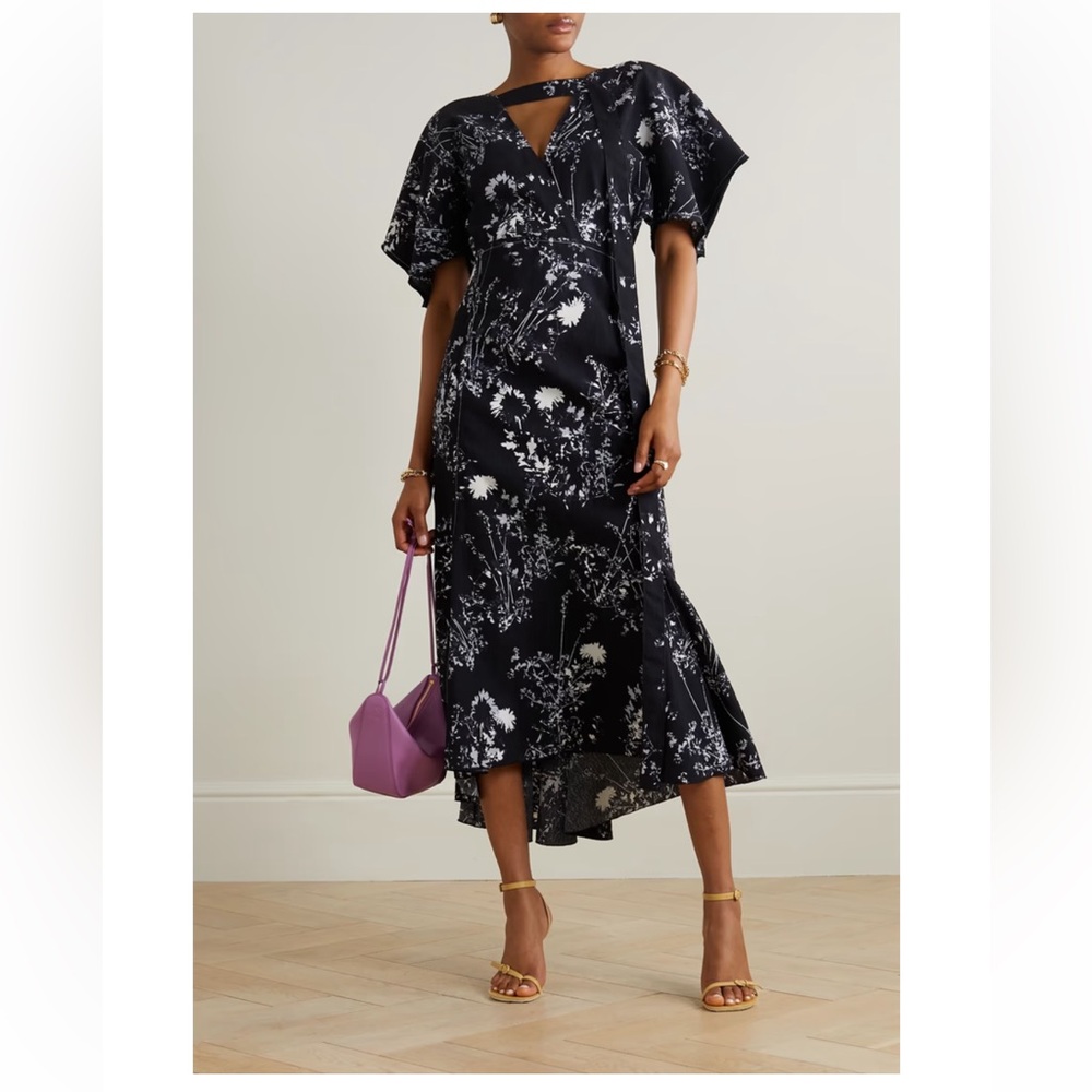 Victoria Beckham Floral crepe Midi Dress